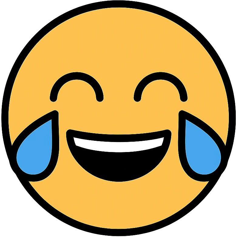 laughing face emoji, modern icon style, clean lines, simple shapes emoji