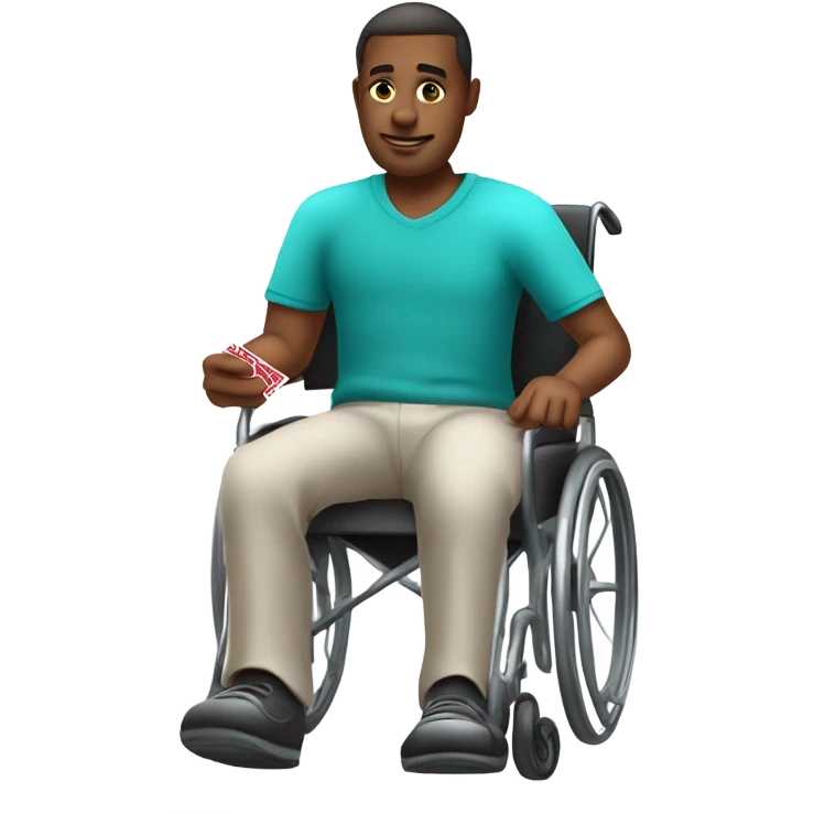 Man on a wheelchair gambling emoji