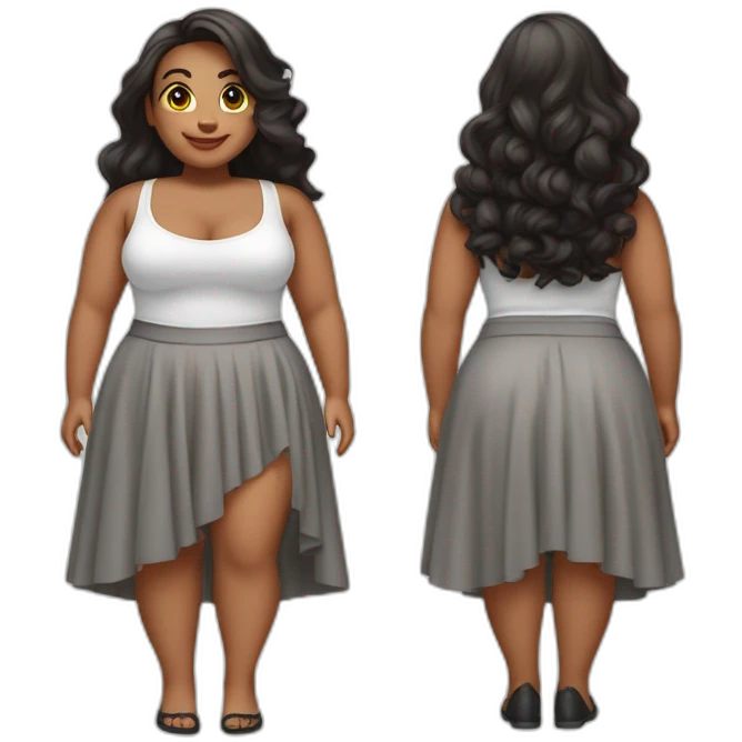 full-body-curvy-beauty-in-a-skirt садится на велосипед emoji