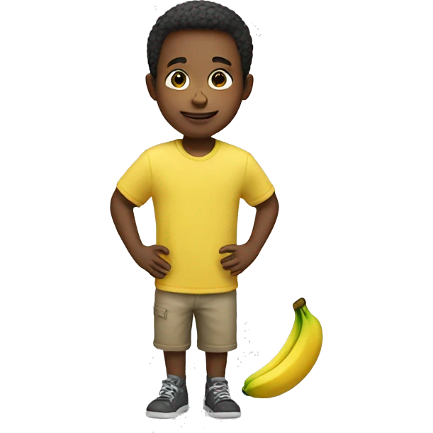 boy with a banana emoji