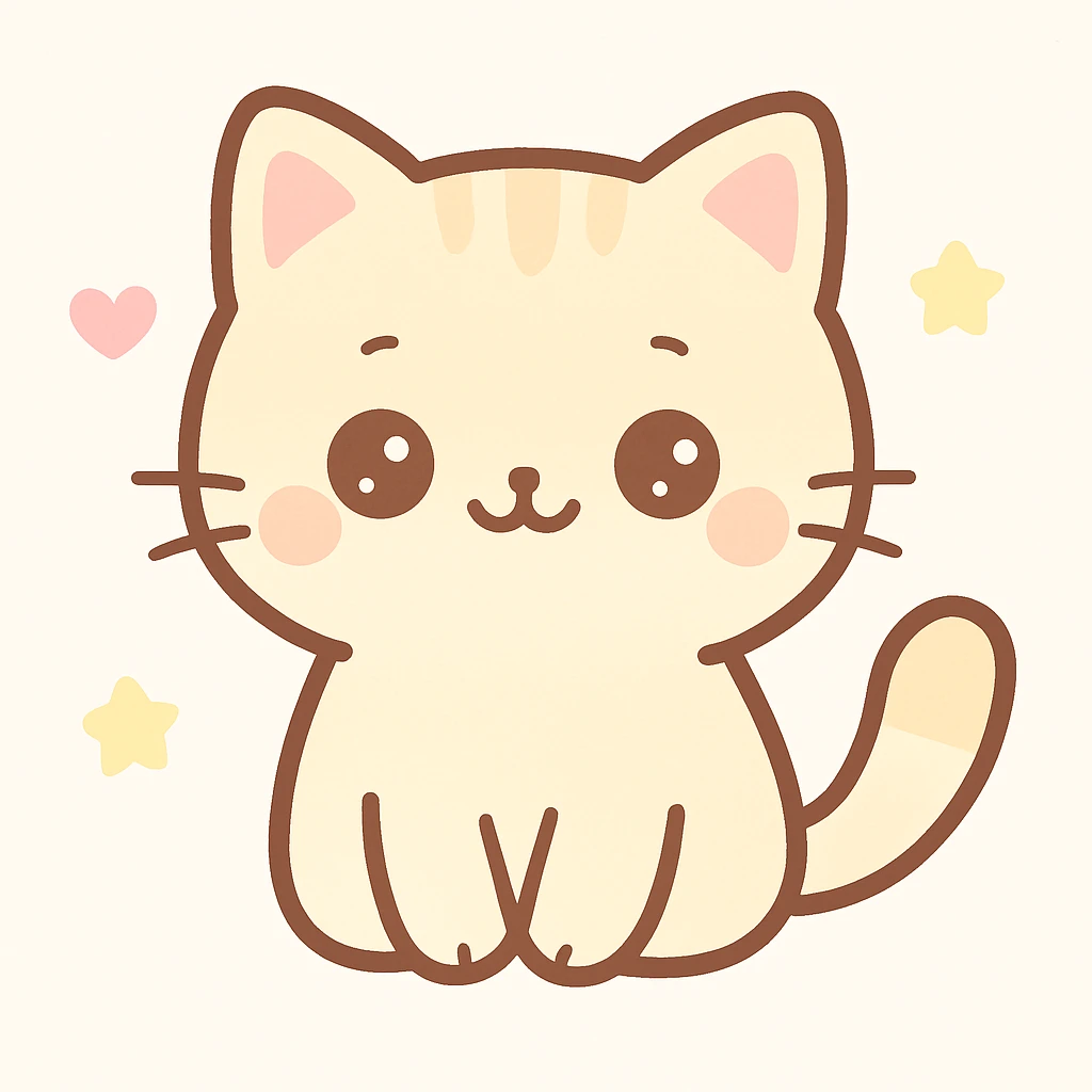 a cute cat, kawaii style emoji