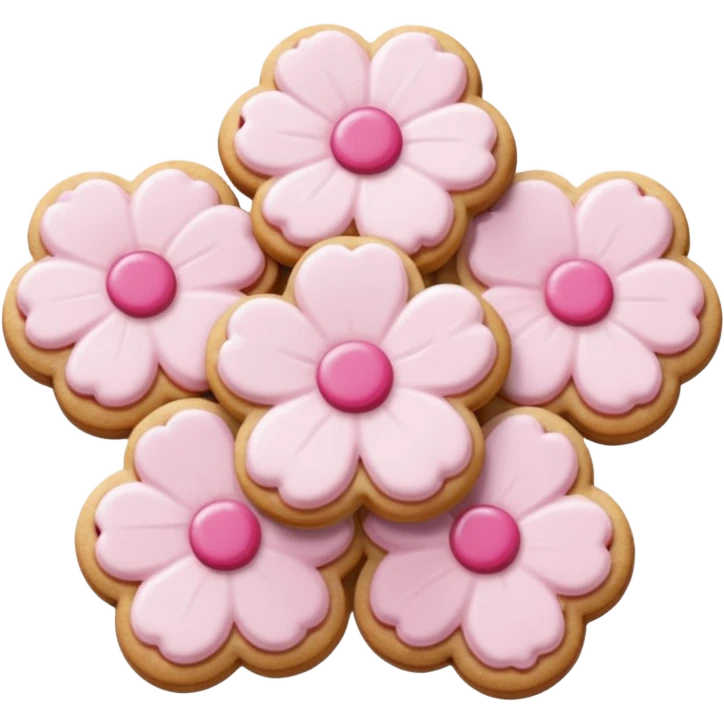 A Cherry blossom shaped cookie emoji