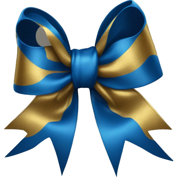 blue and gold bow emoji