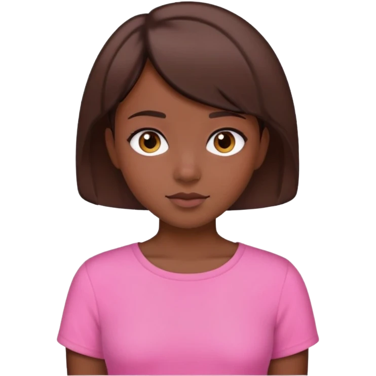 I need a girl with brown short hair, a lil dark skin, with a pink top  emoji