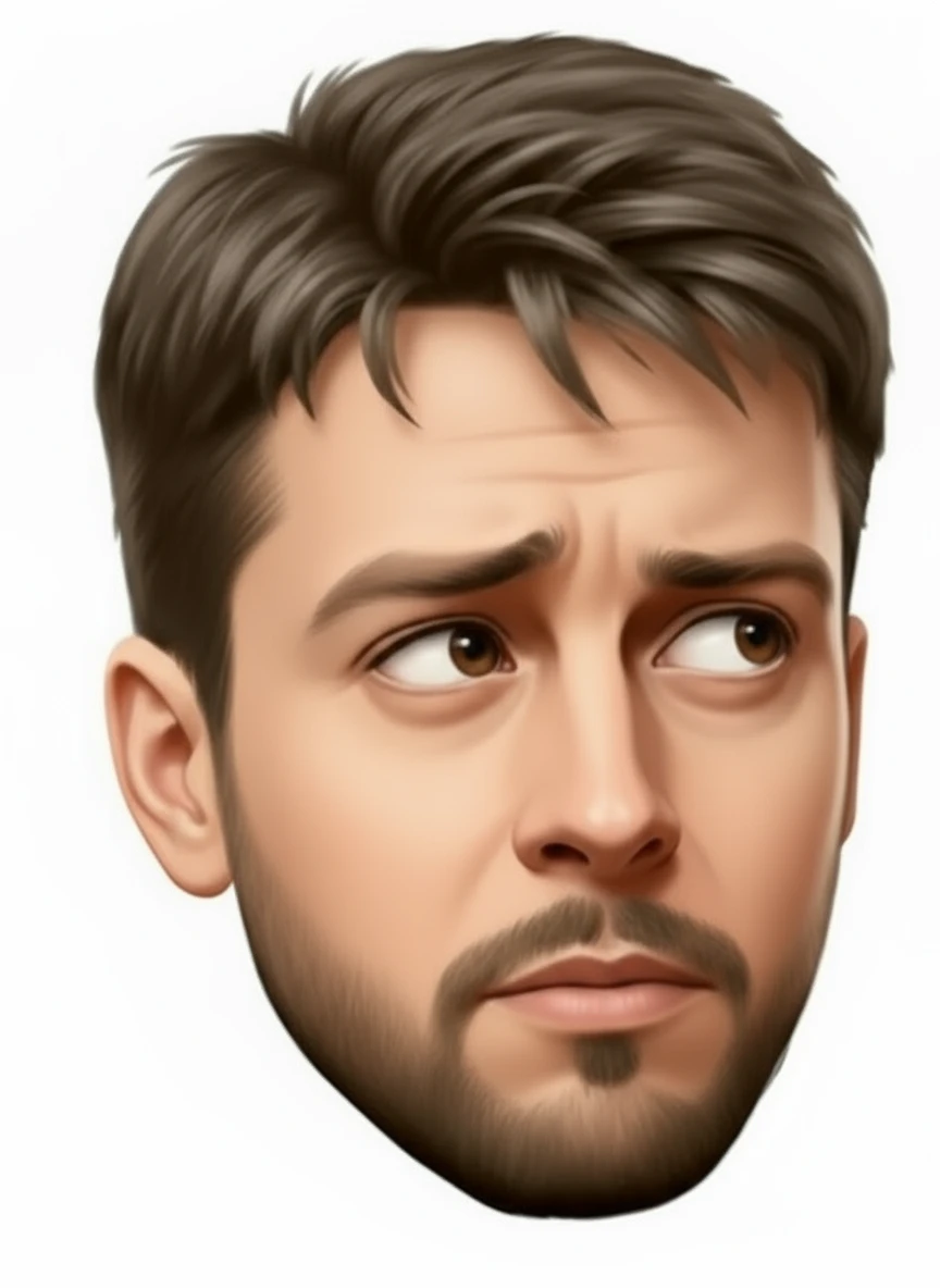 нарисуй этого человека в такой же позе, чтобы он смотрел глазами  вниз, без фона emoji