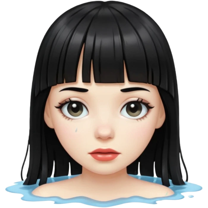 Zunbi na chuva cabelo de franjinha emoji