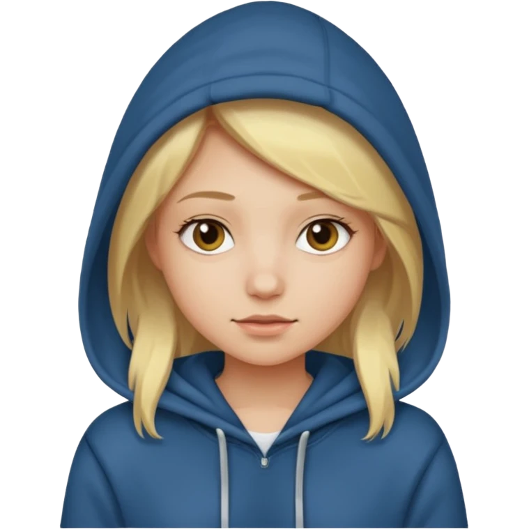 Blonde girl wearing a hoodie emoji