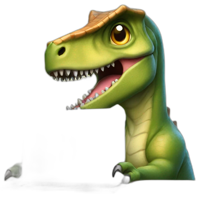 dinosaur behind a laptop emoji