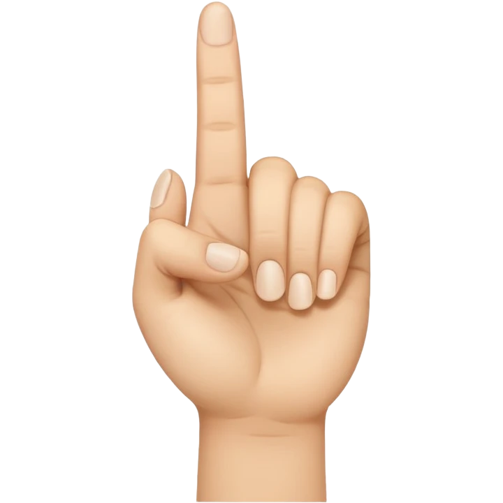 The thumb, index and middle finger showing emoji