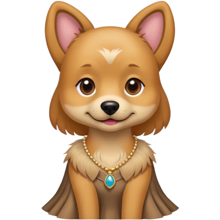 Doggie in a dress emoji