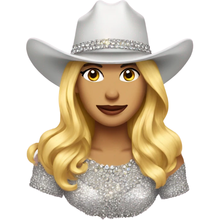 Bedazzled cowgirl hat emoji