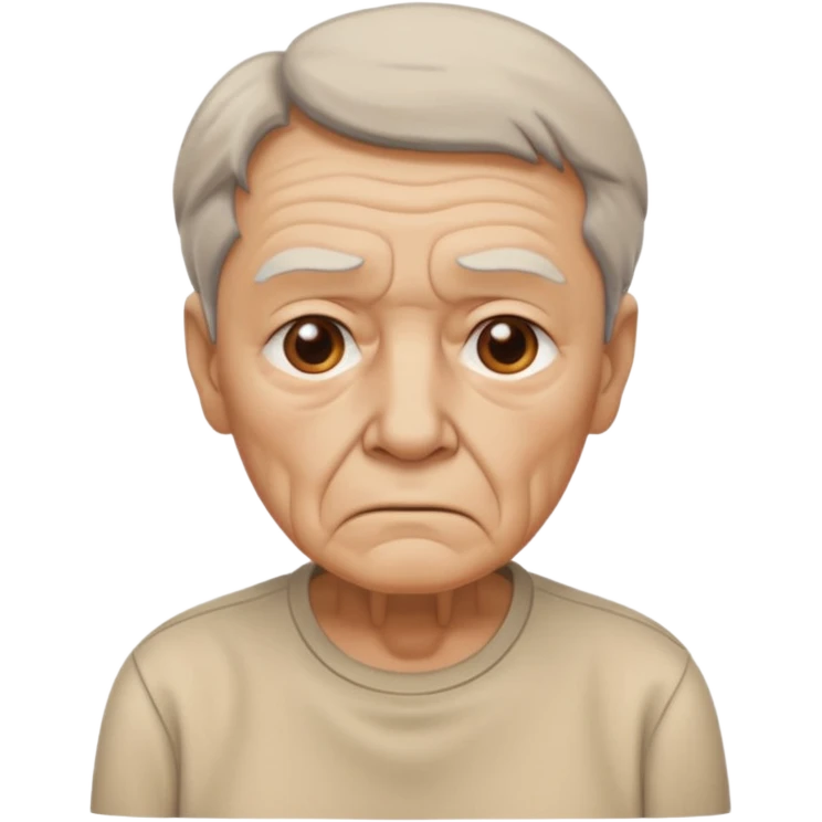 elderly sad with beige shirt emoji