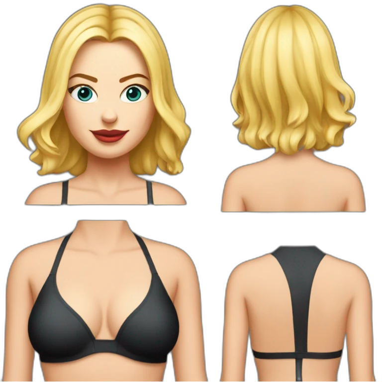 Full body Margot Robbie in swimsuit emoji
