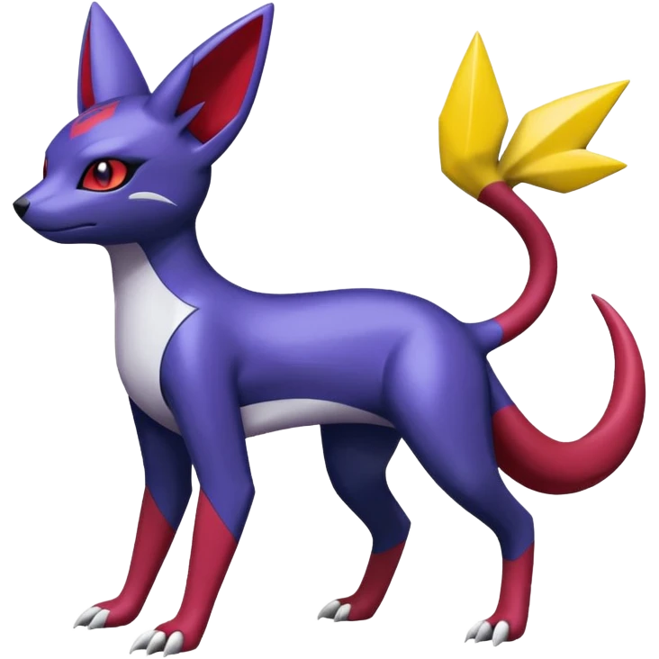 Sneasel-Zangoose-Genesect-Umbreon-fusion-hybrid, full body emoji