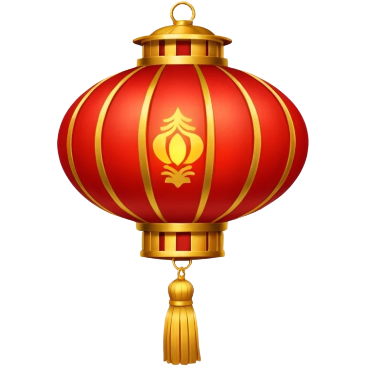 A red lantern with gold tassels glowing softly. emoji