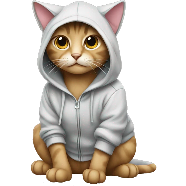 Cat wearing hoodie emoji