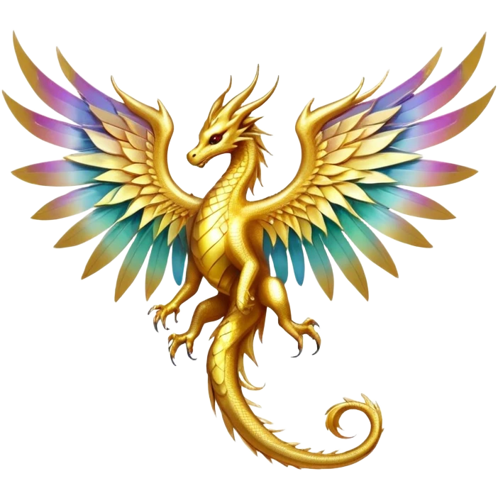 Golden Dragon wings emoji