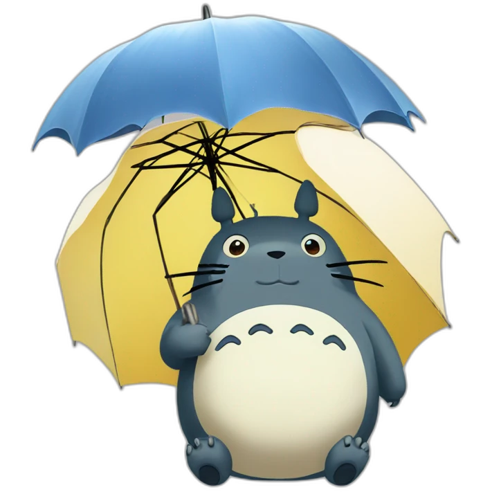 Totoro with umbrella emoji