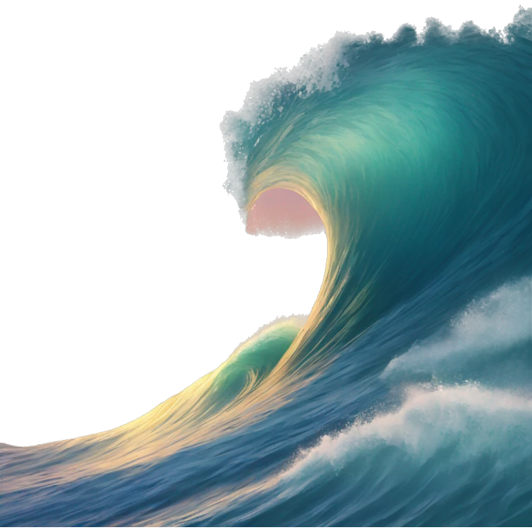 The wave and the sun emoji