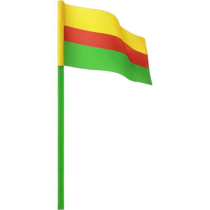 one Green one Yellow and one red flag emoji