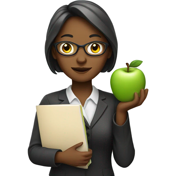 Women teacher with an Apple emoji