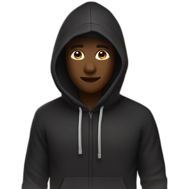 Personne noire avec capuche emoji