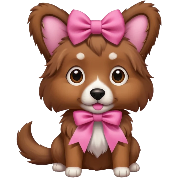 כלב עם סרט ורוד emoji