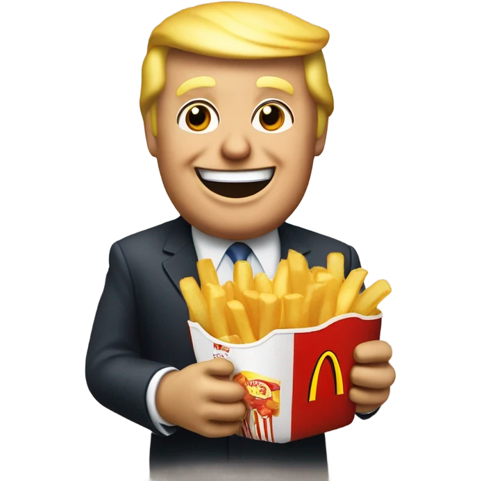 Trump holding McDonald’s French fries emoji