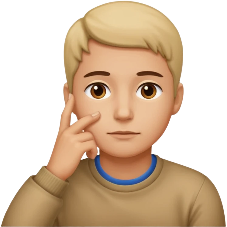 Resting chin on hand emoji