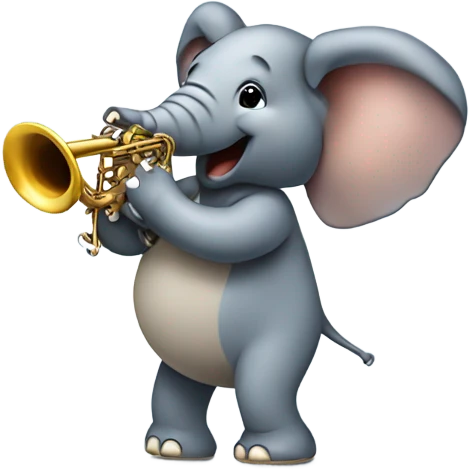 Elephant playing saxaphone emoji