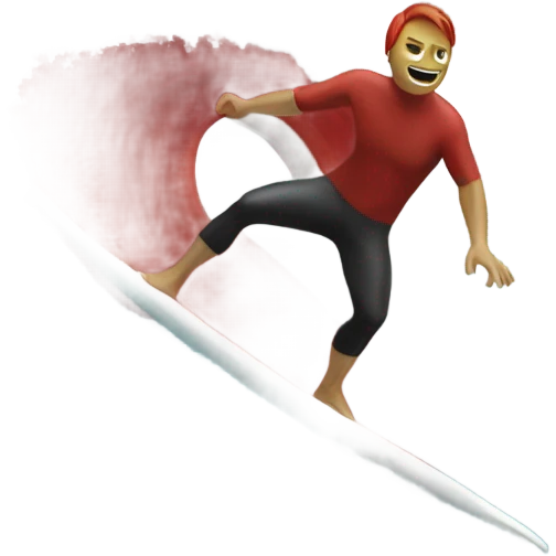Person surfing a red wave emoji