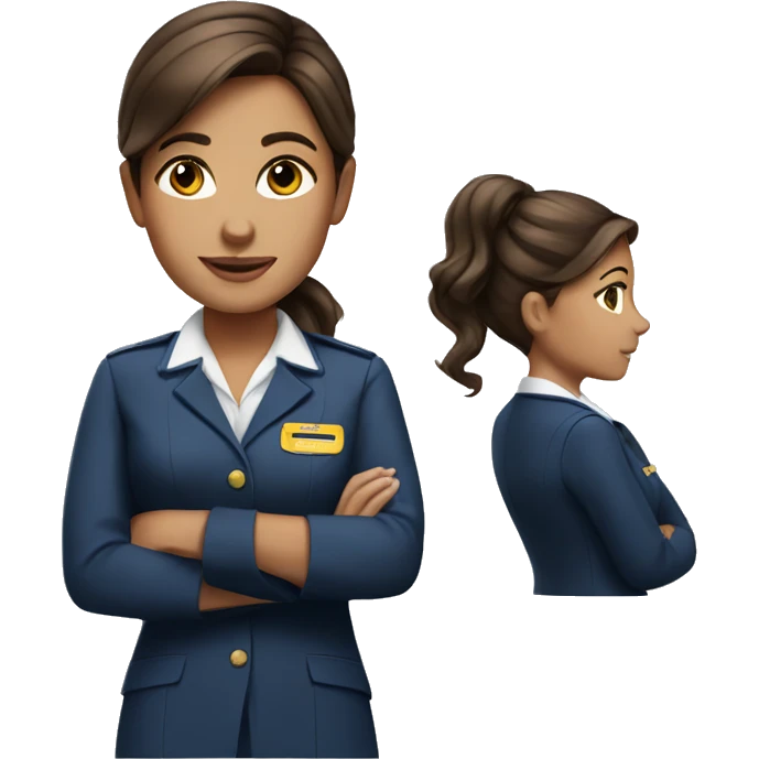 Flight attendant brown Hair  emoji