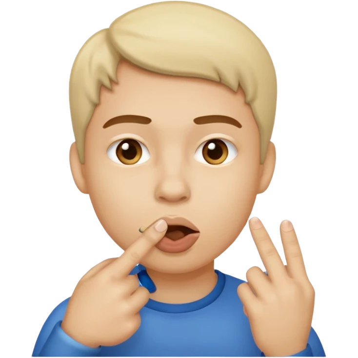 Charaters with fingeur in his mouth  emoji