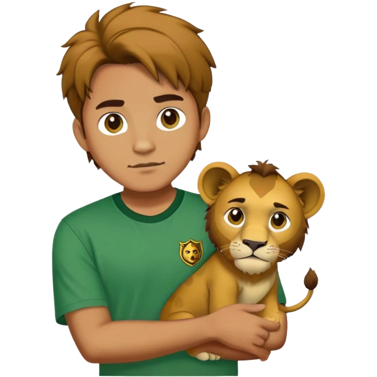 leon con camisa verde con el logo de liontex emoji