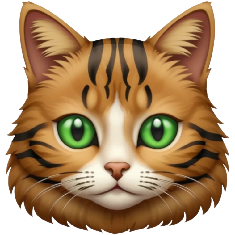 Tabby cat with green eyes emoji