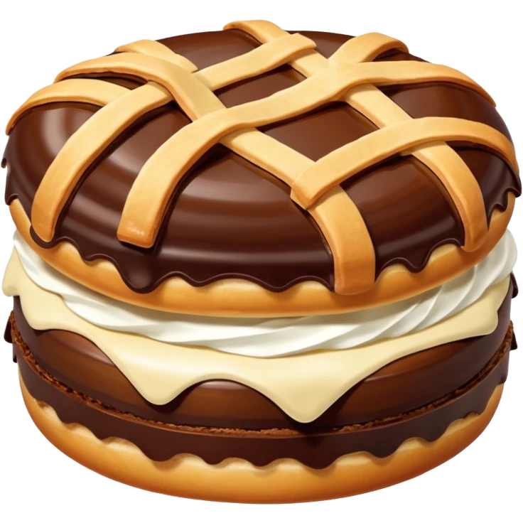 Chocolate and cream pastry  emoji