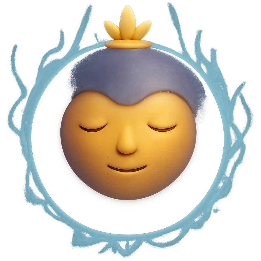 Make the smile more subtle and gentle. Enhance the ball to feel like a mystical, magical aura guide, with ethereal glow and a sense of wisdom. Keep the 3D emoji style. emoji