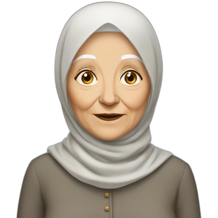 very old white woman hijab emoji