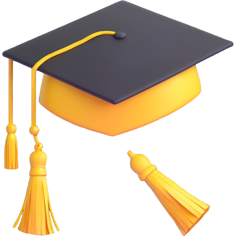 yellow graduation cap with a single tassel emoji