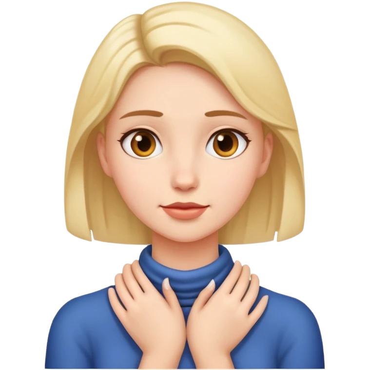 Girl has two hands around neck  emoji