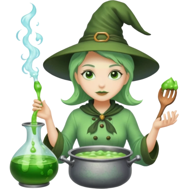 green witch cooking potion emoji