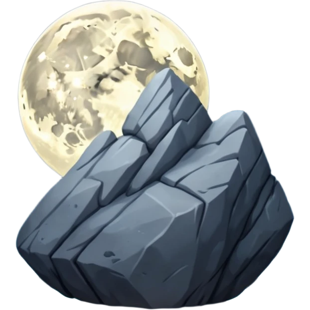 Rock and moon🌝 emoji