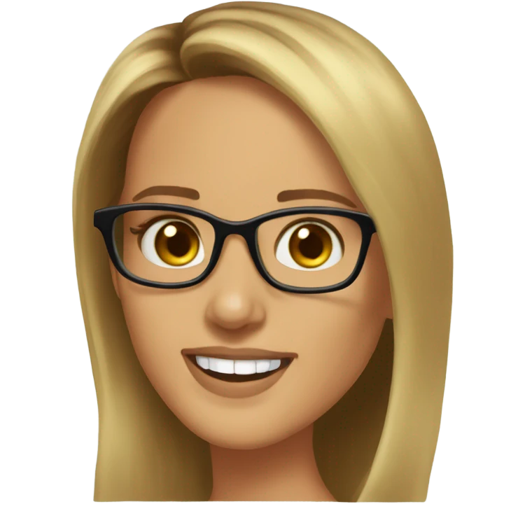 Caucasian Jessica alba with glasses  emoji