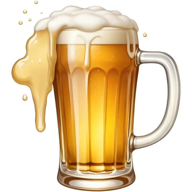Glass of beer with foam spilling over emoji