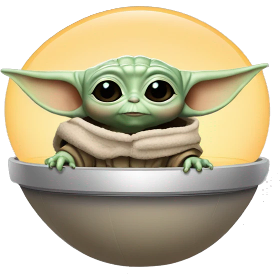 grogu baby yoda in floating hover pod emoji