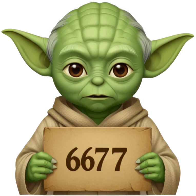 Yoda with the text 67  emoji