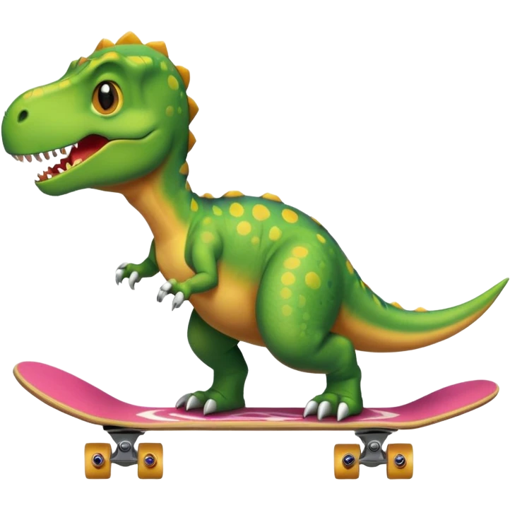 Dinosaur on a skateboard emoji