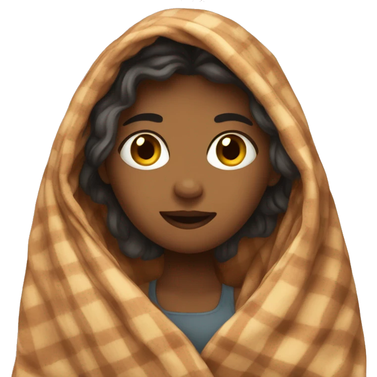 Girl in blanket emoji