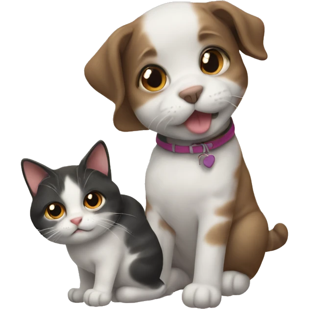 Cat with pupp emoji