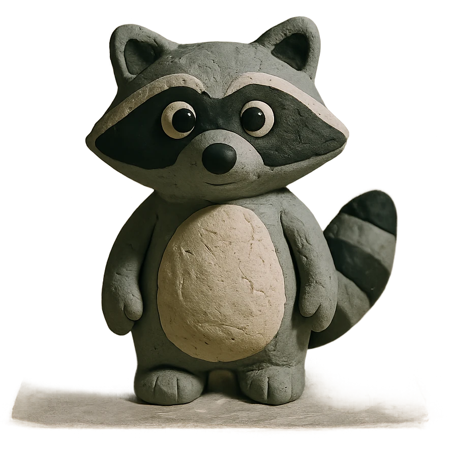 claymation style raccoon emoji